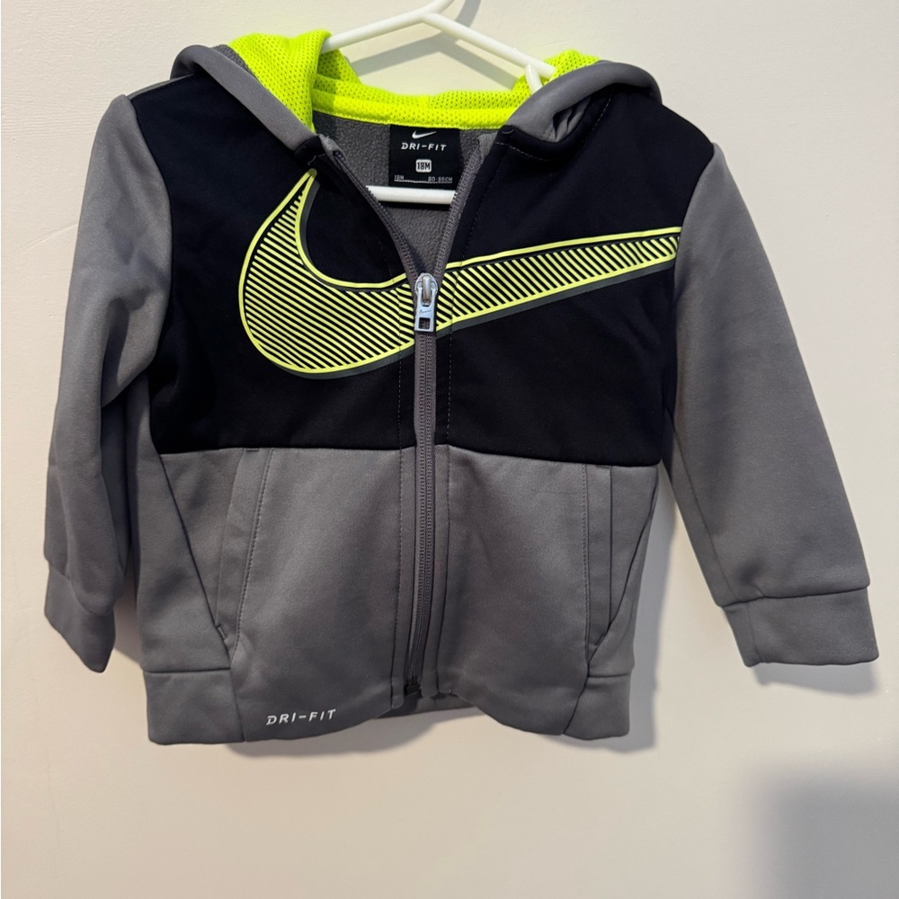 Nike Kids Dri-FIT Hoodie - Gray and Black